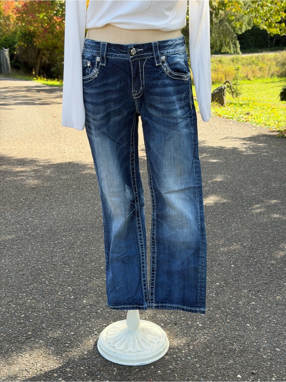 Miss Me Dark Blue Women’s Cropped Jeans👖💙✨